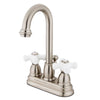 Kingston Satin Nickel 2 handle 4" Centerset Bathroom Faucet with Pop-up KB3618PX