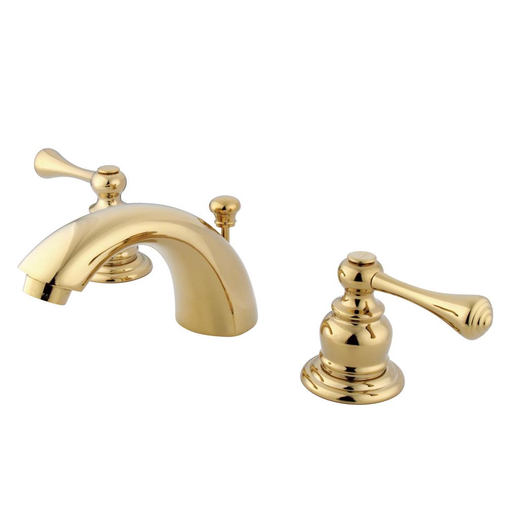 Kingston Polished Brass 2 Hdl 4" to 8" Mini Widespread Bathroom Faucet KB3942BL