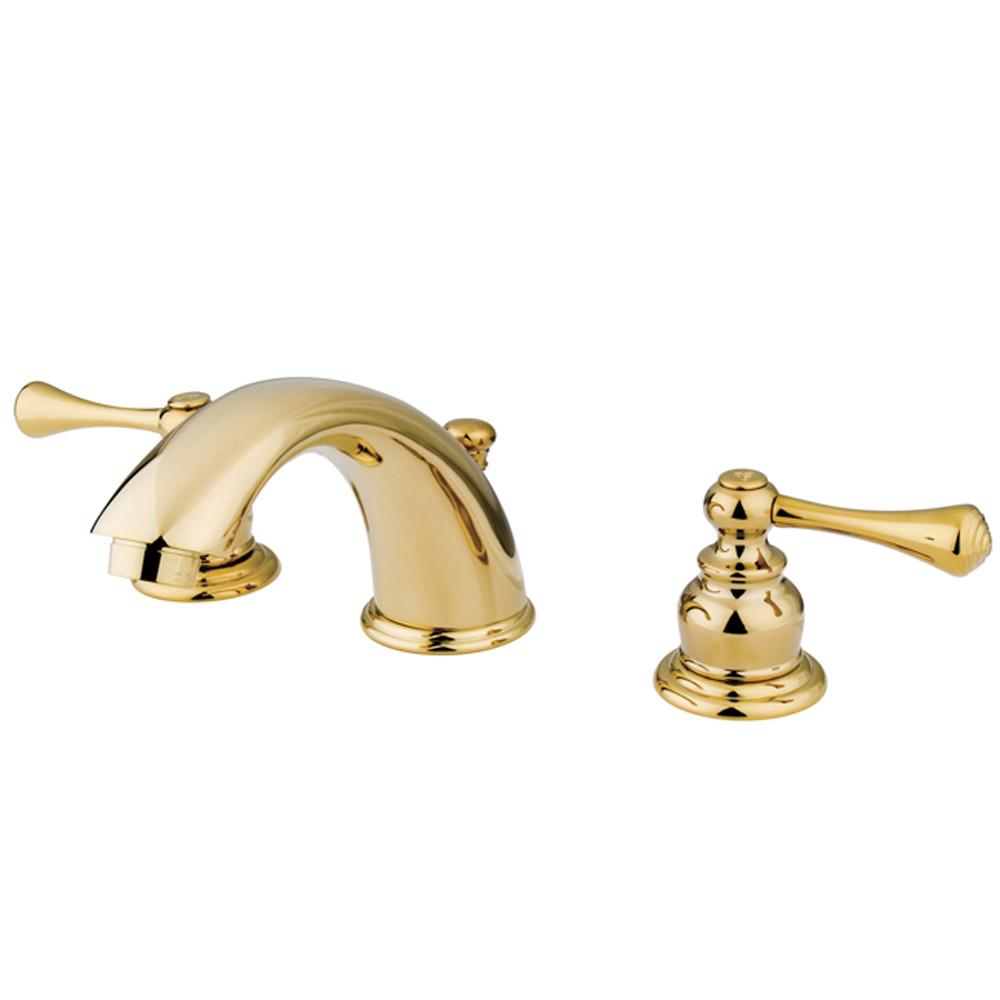 Kingston Brass Polished Brass 2 Handle Widespread Bathroom Faucet KB3972BL