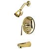 Kingston Silver Sage Polished Brass Tub & Shower Faucet With Diverter KB46320ZL