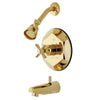 Kingston Brass KB4632ZX Tub and Shower Combination Faucet Polished Brass