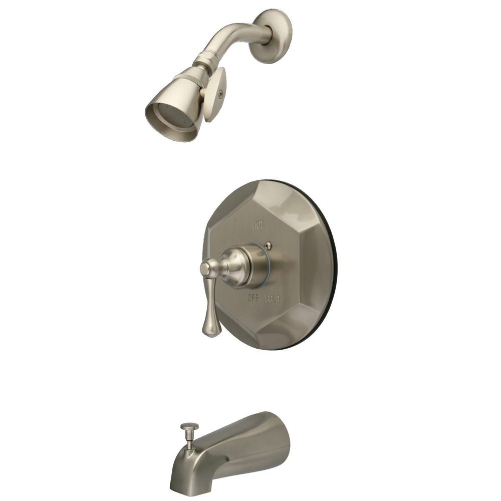 Kingston Satin Nickel Single Handle Tub and Shower Combination Faucet KB4638BL