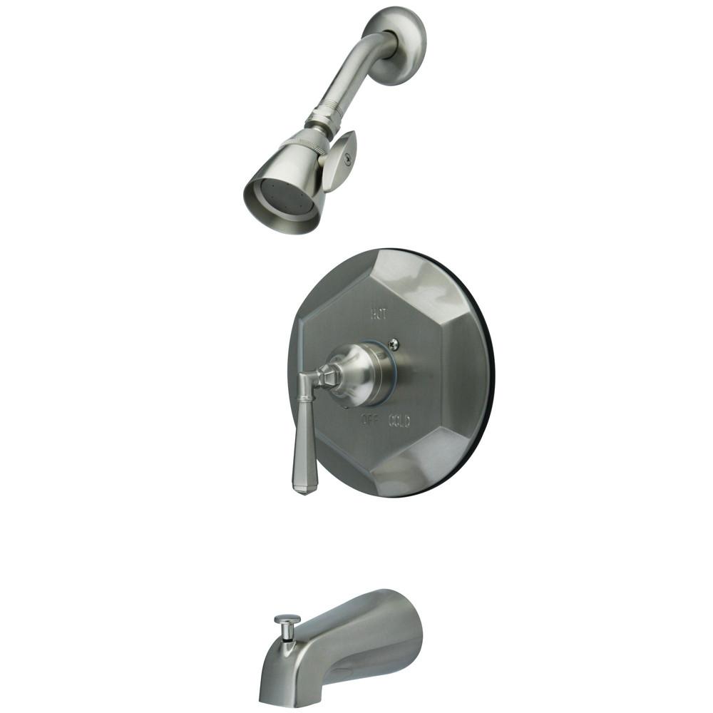 Kingston Satin Nickel Single Handle Tub and Shower Combination Faucet KB4638HL
