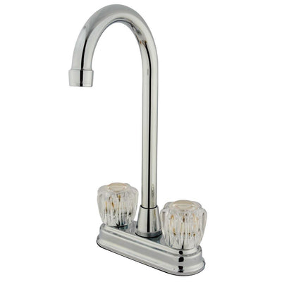 Kingston Chrome Two Handle 4" Centerset High-Arch Bar Prep Sink Faucet KB491AC