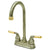 Kingston Satin Nickel/Polished Brass Magellan 4" bar / prep sink faucet KB499