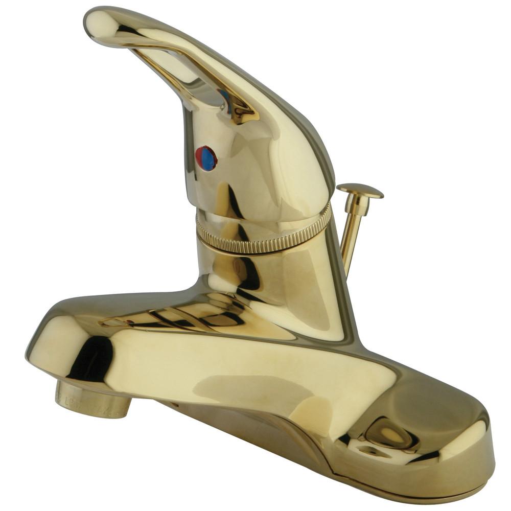 Kingston Polished Brass Single Handle 4" Centerset Bathroom Faucet KB512B