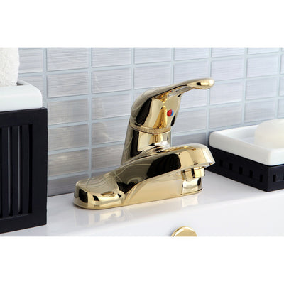 Kingston Polished Brass Single Handle 4" Centerset Bathroom Faucet KB512B