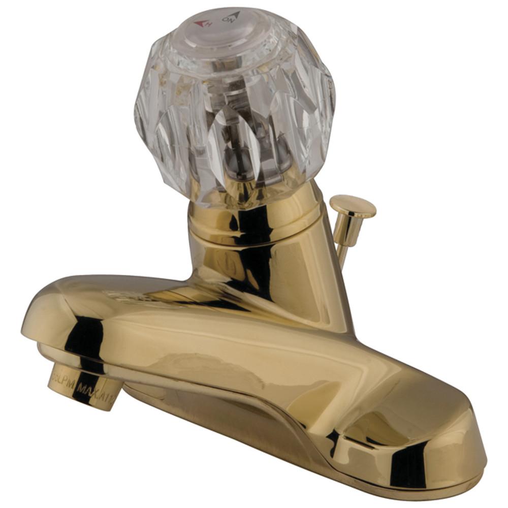 Kingston Brass Polished Brass Single Handle 4" Centerset Bathroom Faucet KB522