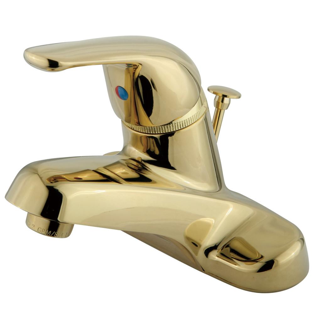 Kingston Polished Brass Single Handle 4" Centerset Bathroom Faucet KB542B