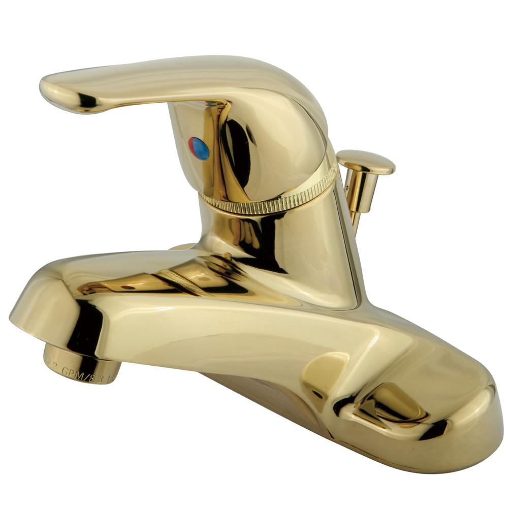Kingston Brass Polished Brass Single Handle 4" Centerset Bathroom Faucet KB542