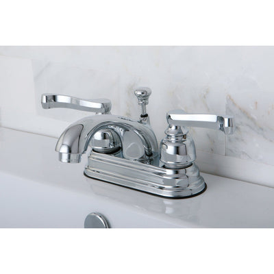 Kingston Brass Chrome 2 Handle 4" Centerset Bathroom Faucet with Pop-up KB5601FL