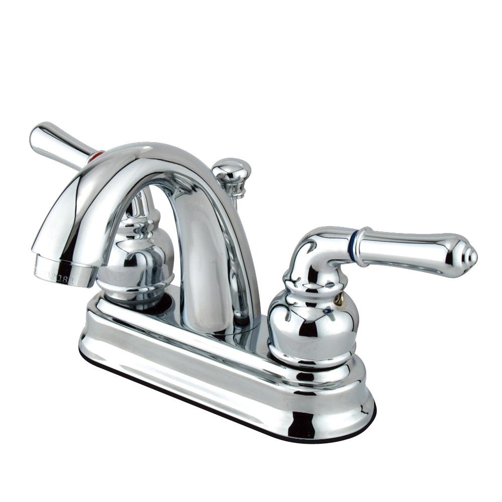 Kingston Chrome 2 Handle 4" Centerset Bathroom Faucet with Pop-up KB5611NML