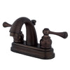 Kingston Oil Rubbed Bronze 2 Handle 4" Centerset Bathroom Faucet KB5615BL