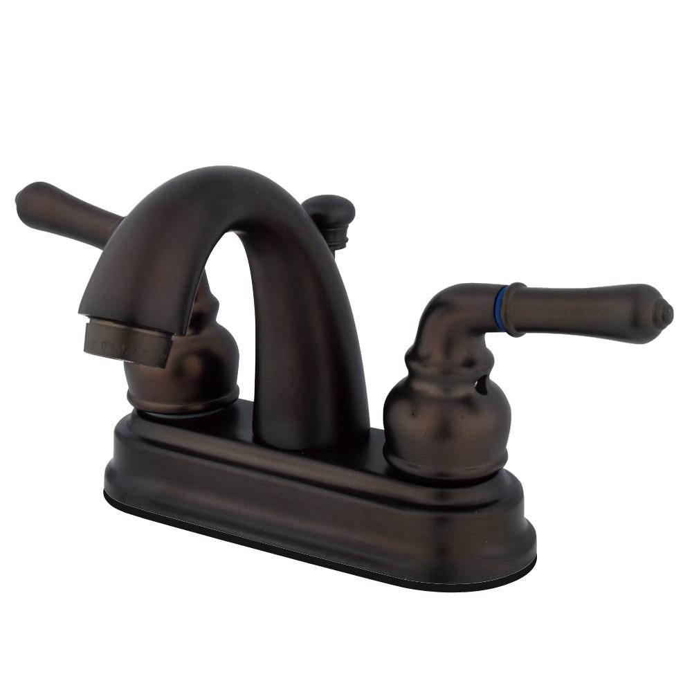 Kingston Oil Rubbed Bronze 2 Handle 4" Centerset Bathroom Faucet KB5615NML