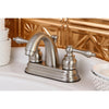 Kingston Satin Nickel 2 Handle 4" Centerset Bathroom Faucet with Pop-up KB5618AL
