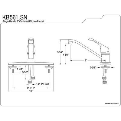 Kingston Brass Satin Nickel Single Handle Kitchen Faucet KB561SN