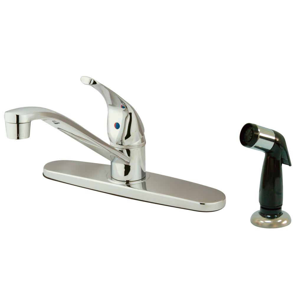 Kingston Brass Chrome Single Handle Kitchen Faucet With Side Sprayer KB5720