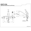 Kingston Satin Nickel Single Handle Kitchen Faucet w Black Deck Sprayer KB573SN