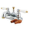 Kingston Chrome / Polished Brass 4" Centerset Bathroom Faucet w Pop-up KB604B
