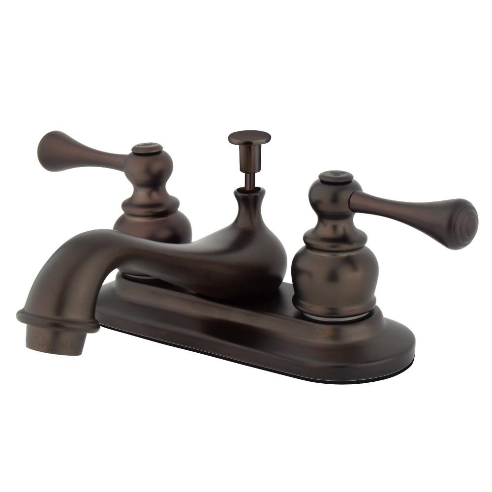 Kingston Oil Rubbed Bronze English Vintage 4" Centerset Bathroom Faucet KB605BL