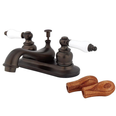 Kingston Oil Rubbed Bronze 2 Handle 4" Centerset Bathroom Faucet w Pop-up KB605B