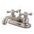 Kingston Satin Nickel 2 Handle 4" Centerset Bathroom Faucet with Pop-up KB608AX
