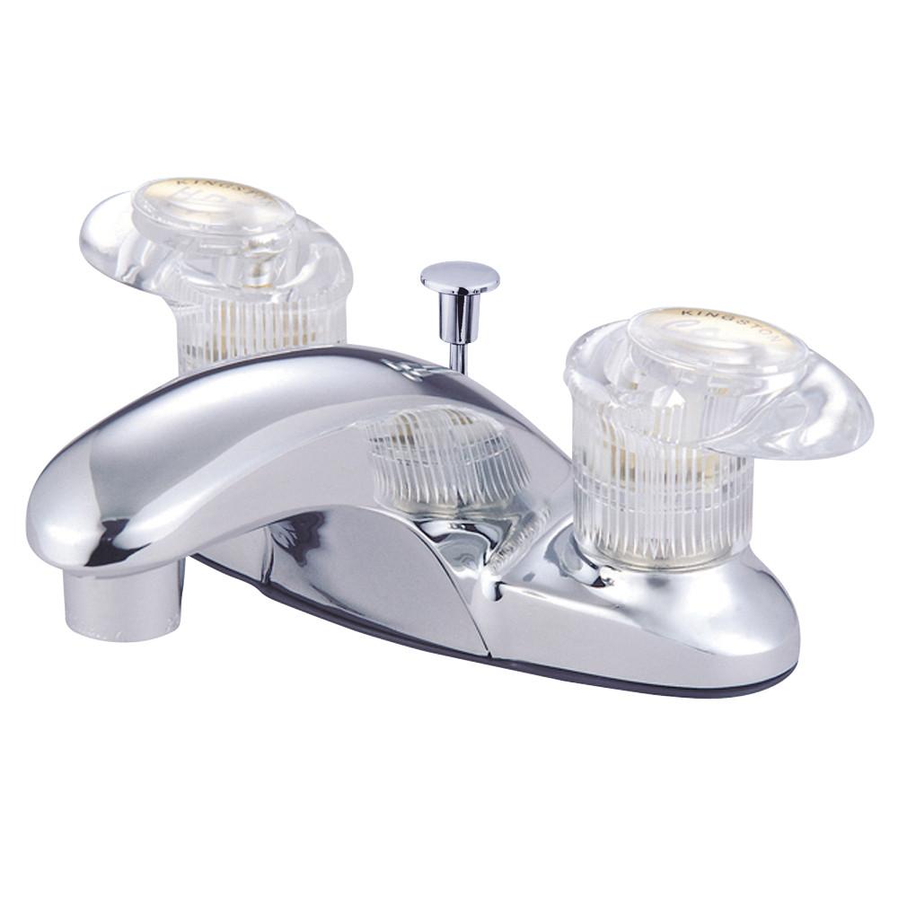 Kingston Chrome 2 Handle 4" Centerset Bathroom Faucet with Pop-up KB6151ALL