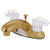Kingston Polished Brass 2 Handle 4" Centerset Bathroom Faucet w Drain KB6152ALL
