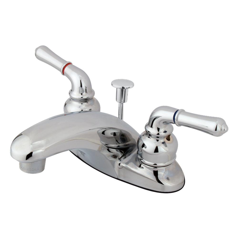 Kingston Chrome Magellan 4" 2 handle centerset bathroom faucet w/pop-up KB621