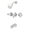Kingston Legacy Chrome Three Handle Tub and Shower Combination Faucet KB6231LL