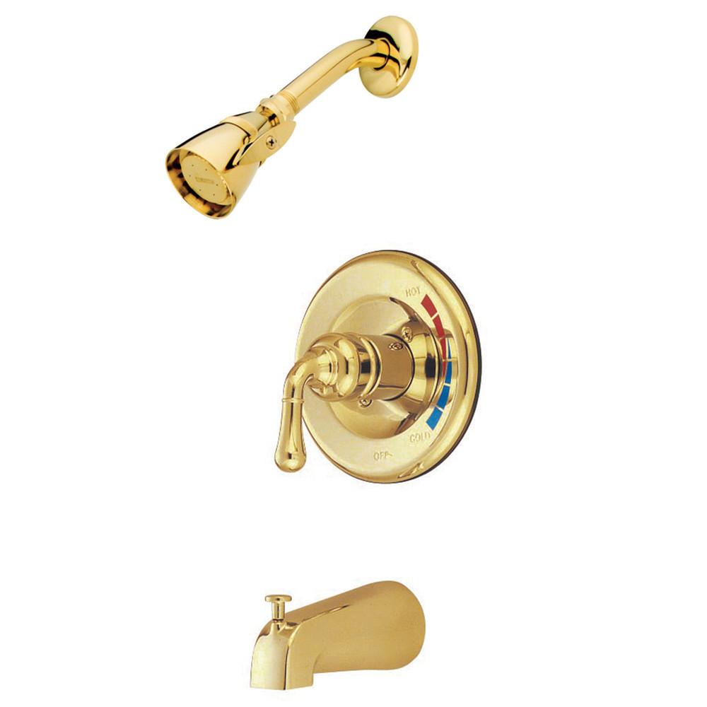 Kingston Polished Brass Magellan 1 handle tub and shower combination faucet KB632