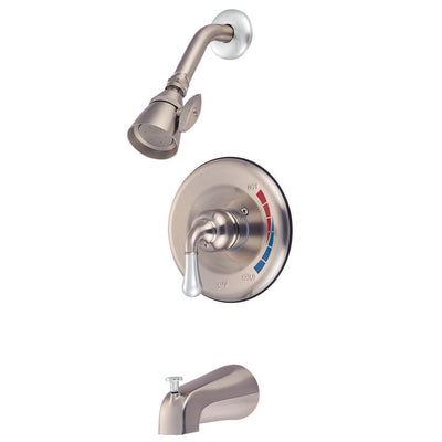 Kingston Satin Nickel/Chrome Magellan tub and shower combination faucet KB637