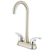 Kingston Brass Chrome Two Handle 4" Centerset Bar Prep Sink Faucet KB6497LL