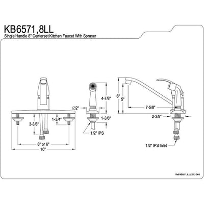 Kingston Brass Satin Nickel Single Handle Kitchen Faucet KB6578LL