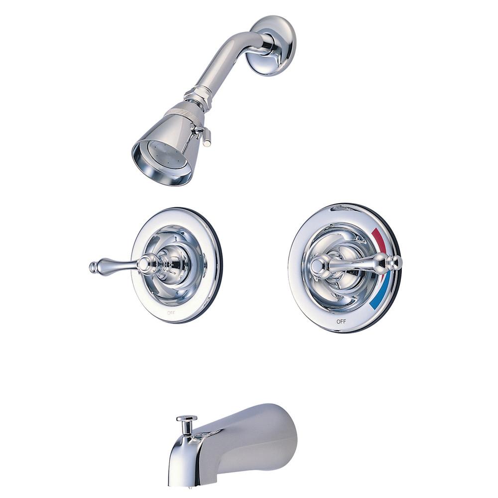 Kingston Brass Chrome Two Handle Tub and Shower Combination Faucet KB661AL