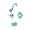 Kingston Brass Chrome 2 Handle Tub and Shower Combination Faucet KB661PL