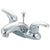 Kingston Chrome 2 Handle 4" Centerset Bathroom Faucet with Pop-up KB6621LL