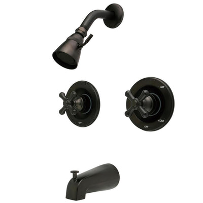 Kingston Oil Rubbed Bronze 2 Handle Tub and Shower Combination Faucet KB665AX
