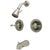 Kingston Brass Satin Nickel 2 Handle Tub and Shower Combination Faucet KB668AL