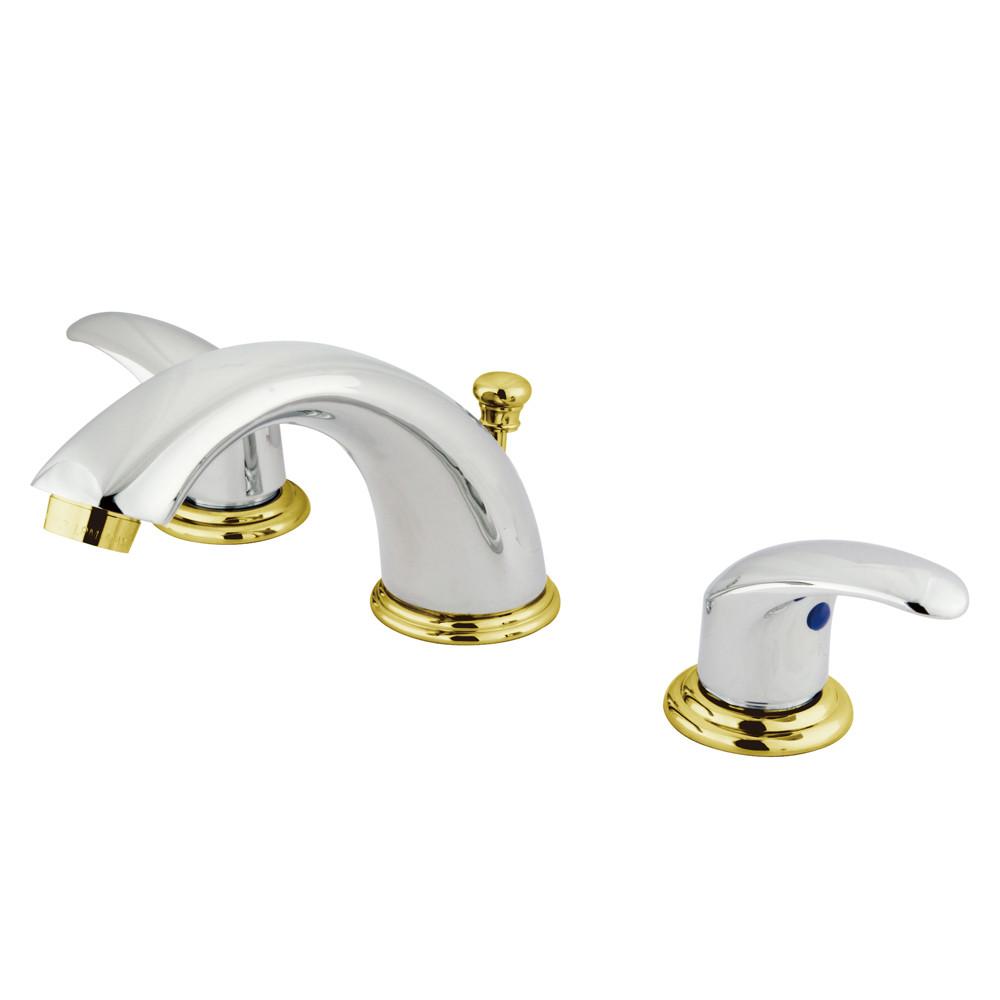 Kingston Chrome/Polished Brass Widespread Bathroom Faucet w Pop-up KB6964LL