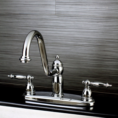 Kingston Brass Chrome Templeton 8" Kitchen Faucet Without Sprayer KB7111TLLS