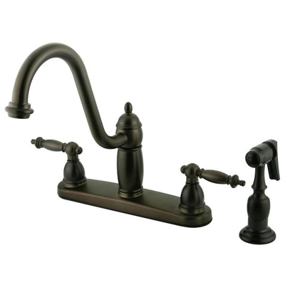 Kingston Oil Rubbed Bronze Templeton 8" Kitchen Faucet With Sprayer KB7115TLBS