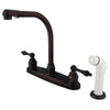 Kingston Brass Oil Rubbed Bronze High Arch Kitchen Faucet With Sprayer KB715AL
