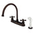 Kingston Oil Rubbed Bronze two Handle Goose Neck Kitchen Faucet w Spray KB725AX