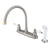 Kingston Satin Nickel Double Handle Goose Neck Kitchen Faucet with sprayer KB729