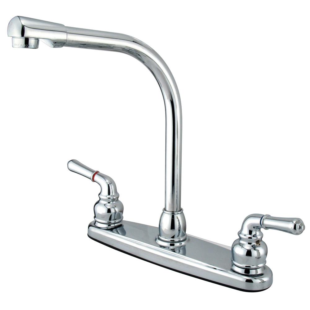 Kingston Brass Chrome Magellan 8" 2 handle kitchen faucet KB750