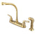 Kingston Polished Brass 8" Centerset High Arch Kitchen Faucet w Sprayer KB752SP