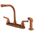 Kingston Brass Antique Copper 8" High Arch Kitchen Faucet With Sprayer KB756SP