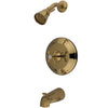 Kingston Polished Brass French Country Tub & Shower Combination Faucet KB7632TX