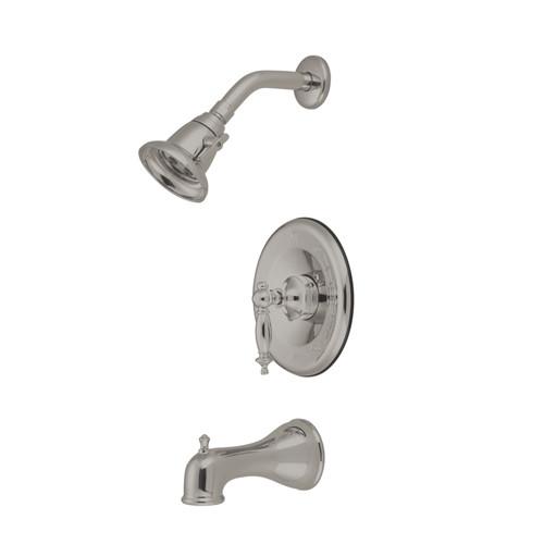 Kingston Brass Satin Nickel Templeton Tub & Shower Combination Faucet KB7638TL